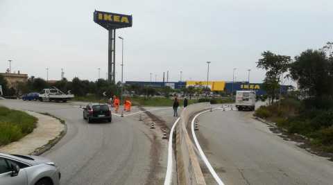 Bari, riaperto il varco diretto per Ikea sulla rotatoria allo svincolo di Mungivacca